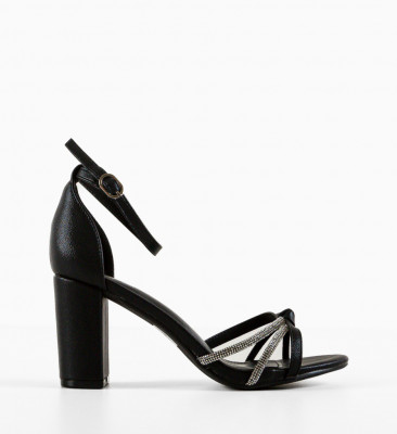 Sandale cu toc Petty Negre
