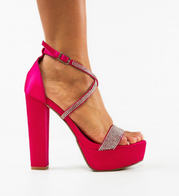 Sandale cu toc Taniqua Fuchsia