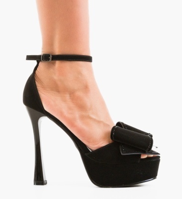 Sandale cu toc Thanes Negre
