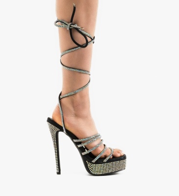 Sandale cu toc Wade Negre