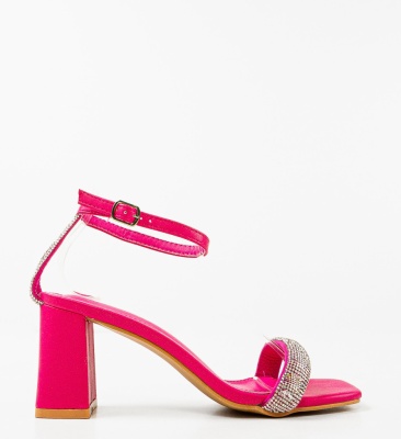 Sandale cu toc Aqsa Fuchsia