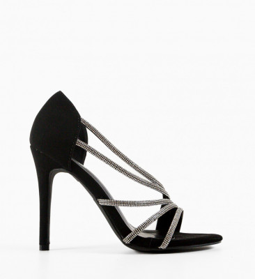 Sandale cu toc Bastille Negre
