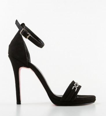 Sandale cu toc Donarda Negre