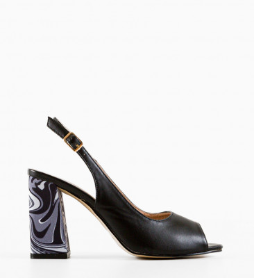 Sandale cu toc Flogre Negre