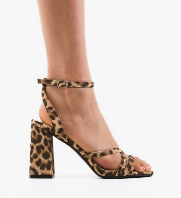 Sandale cu toc Franklin Animal Print