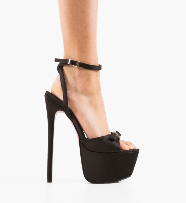Sandale cu toc Glintor Negre