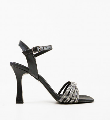 Sandale cu toc Petikel Negre