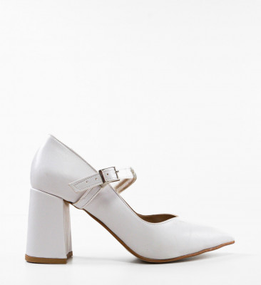 Pantofi cu toc Gernyb Albi