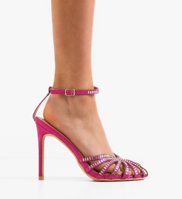 Sandale cu toc Bridg Fuchsia