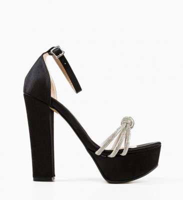 Sandale cu toc Delya Negre 2