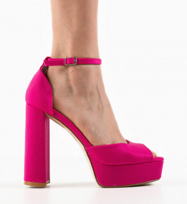 Sandale cu toc Kevin Fuchsia