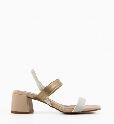 Sandale cu toc Nirmal Bej