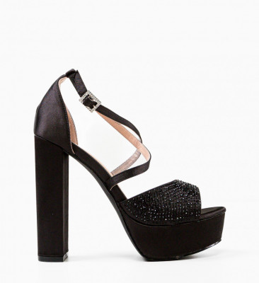 Sandale cu toc Parthen Negre