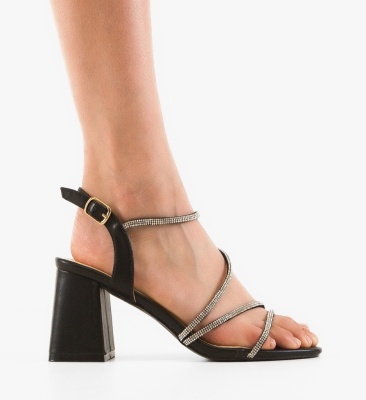 Sandale cu toc Rolo Negre