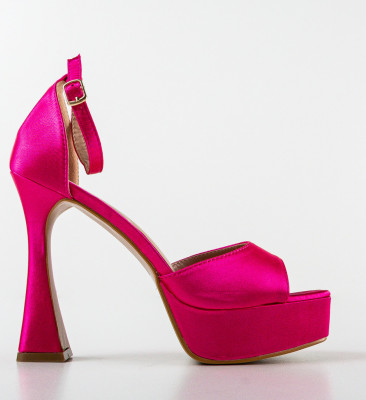 Sandale cu toc Tunyt Fuchsia