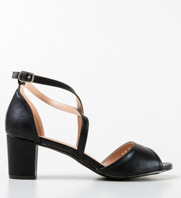 Sandale cu toc Tyka Negre