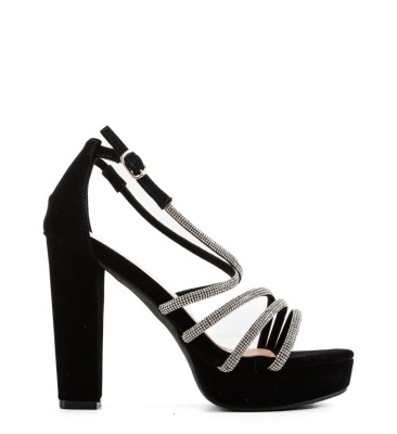 Sandale cu toc Delana Negre