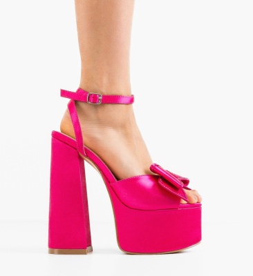 Sandale cu toc Gallen Fuchsia
