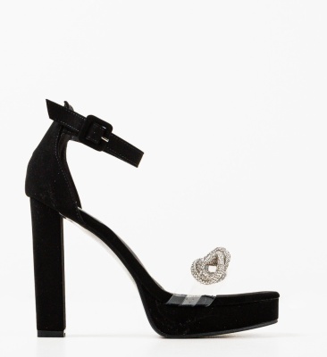 Sandale cu toc Index Negre
