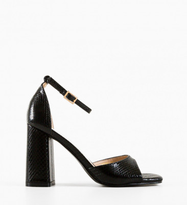 Sandale cu toc King Negre