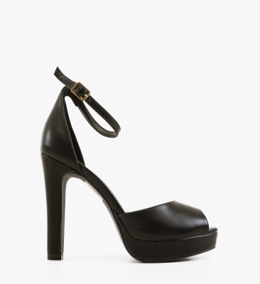 Sandale cu toc Leena Negre