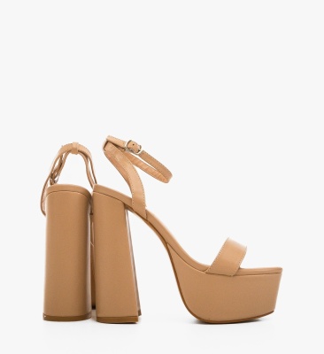 Sandale cu toc Moreno Nude