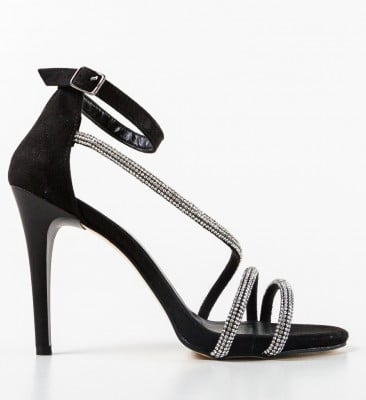Sandale cu toc Queen Negre 2