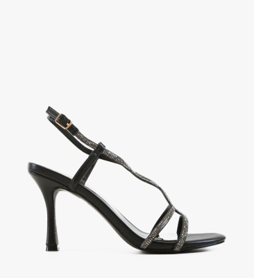 Sandale cu toc Denu Negre