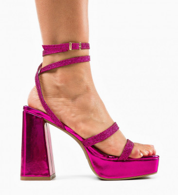 Sandale cu toc Dezi Fuchsia