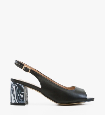 Sandale cu toc Flogre Negre