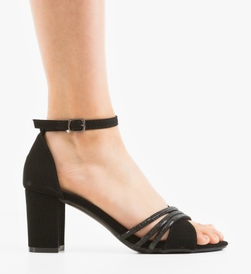 Sandale cu toc Hamen Negre