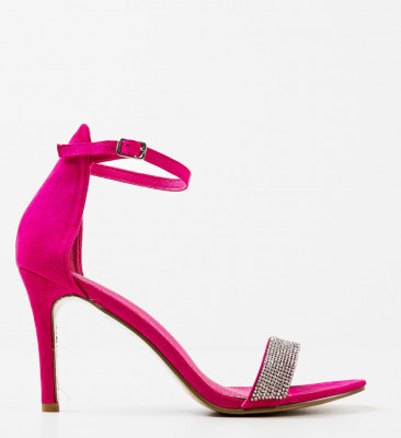 Sandale cu toc Kandrev Fuchsia