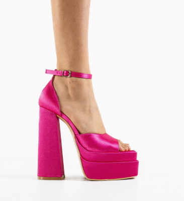 Sandale cu toc Laverne Fuchsia