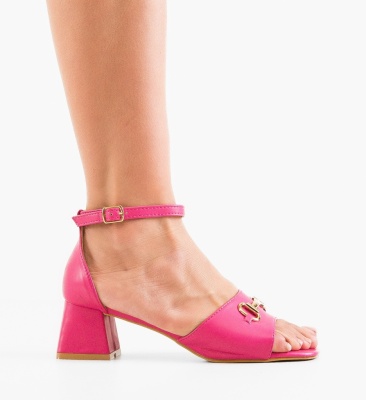 Sandale cu toc Mann Fuchsia