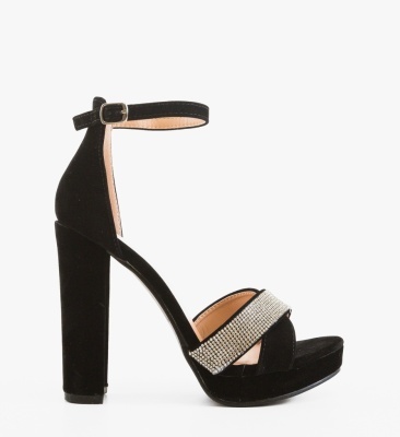 Sandale cu toc Sororas Negre