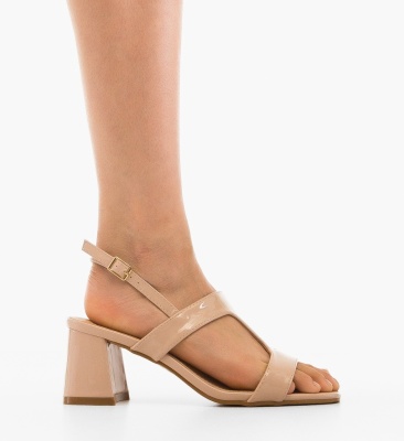 Sandale cu toc Sufyan Nude