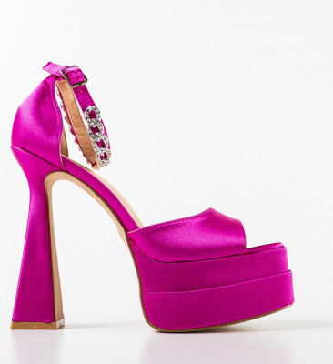 Sandale cu toc Zurema Fuchsia